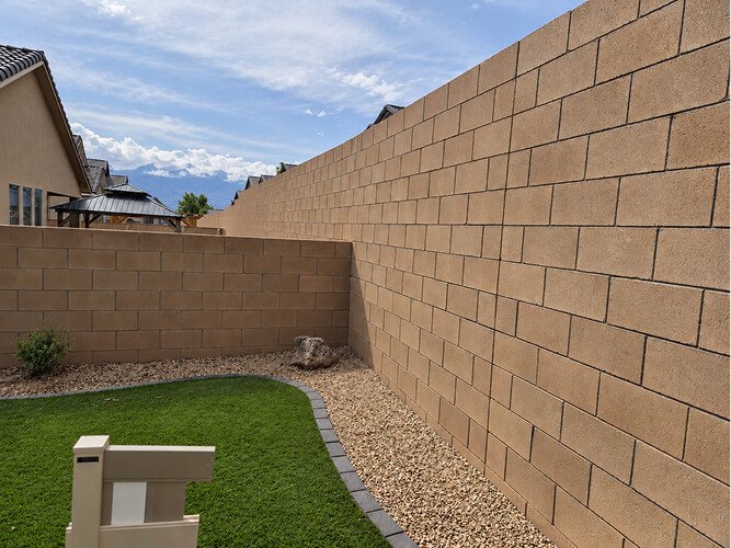 Backyard block wall in Albuquerque NM