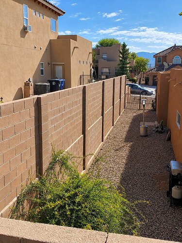 Side yard block wall in Albuquerque NM