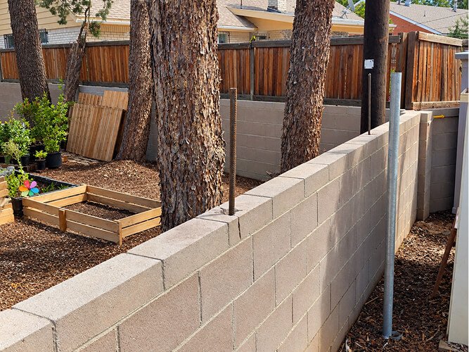 Backyard cinder block wall in Albuquerque NM