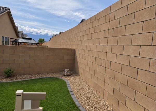 Backyard block wall in Albuquerque NM